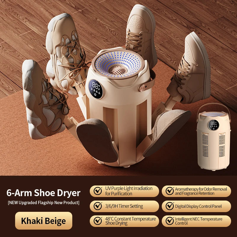 Intelligent Timer Shoe Dryer Household Portable Folding Six Arms Shoe Dryer Quick Drying Deodorizing Sterilizing Shoe Dryer
