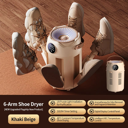 Intelligent Timer Shoe Dryer Household Portable Folding Six Arms Shoe Dryer Quick Drying Deodorizing Sterilizing Shoe Dryer