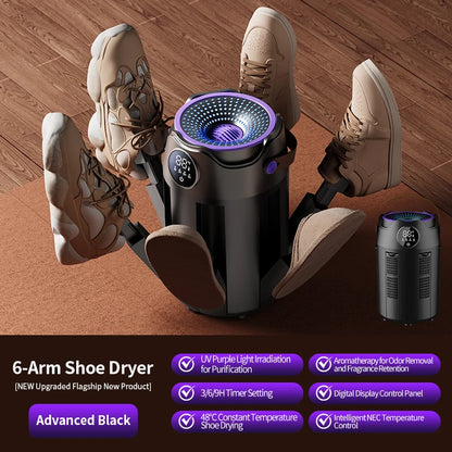 Intelligent Timer Shoe Dryer Household Portable Folding Six Arms Shoe Dryer Quick Drying Deodorizing Sterilizing Shoe Dryer