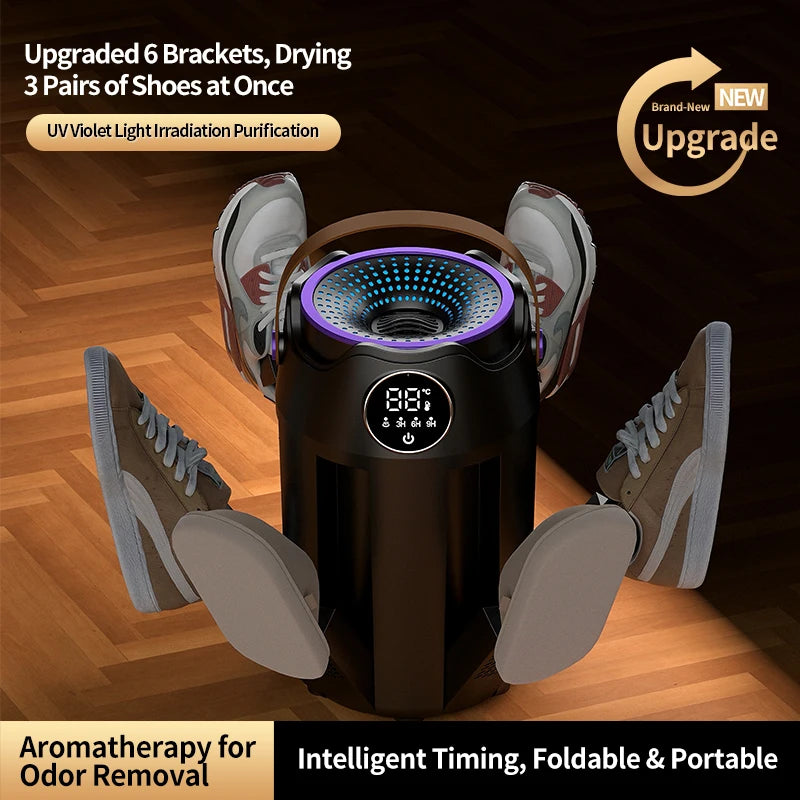 Intelligent Timer Shoe Dryer Household Portable Folding Six Arms Shoe Dryer Quick Drying Deodorizing Sterilizing Shoe Dryer